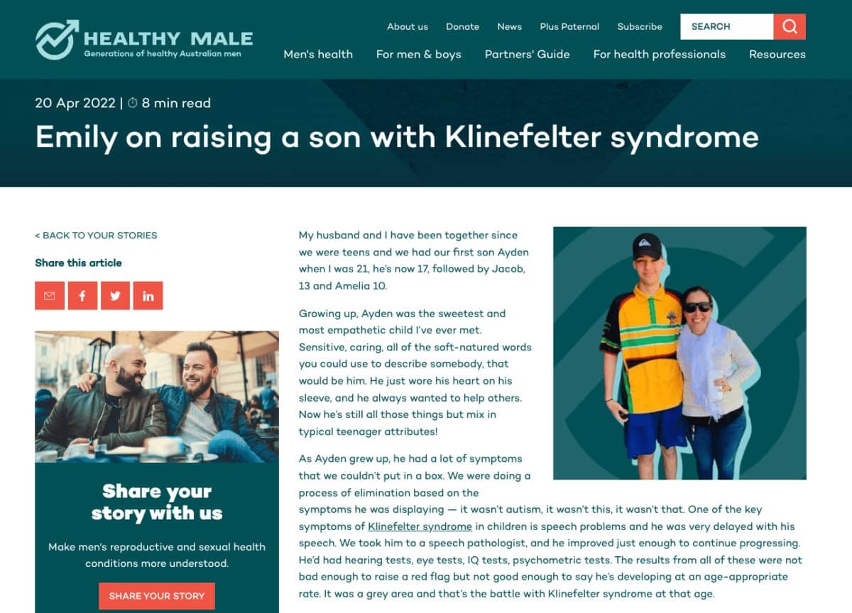 Raising a son with Klinefelter syndrome