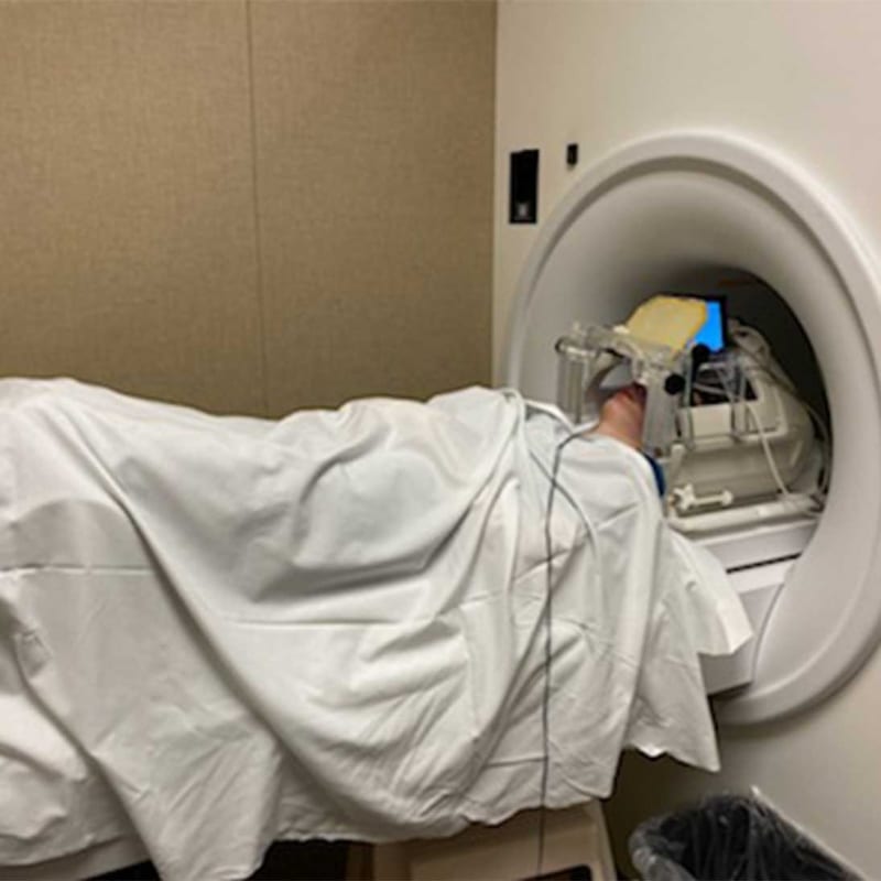 Luke Greene going into MRI